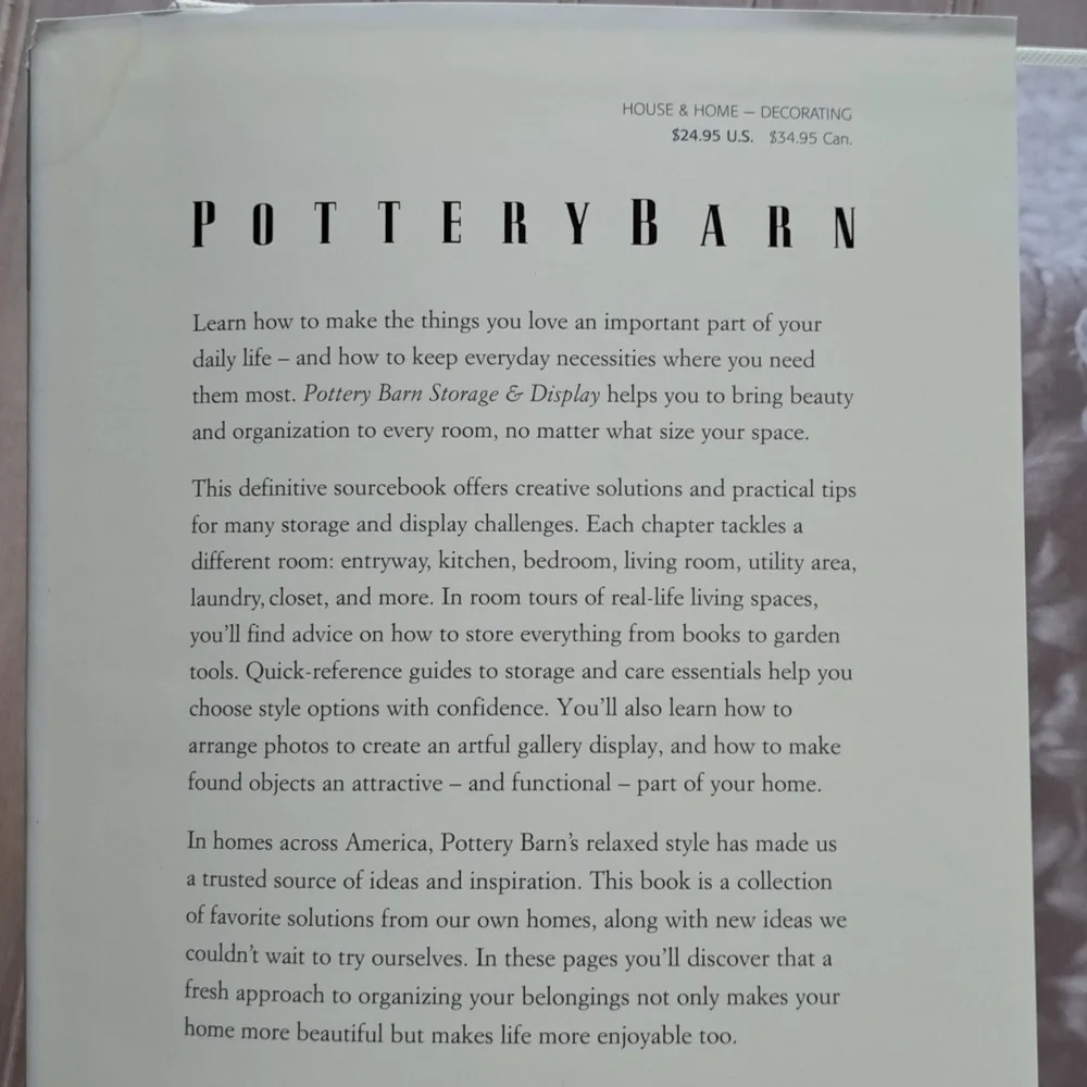 Pottery Barn Storage & Display Hardcover Coffee Table Book w/ Dust Jacket